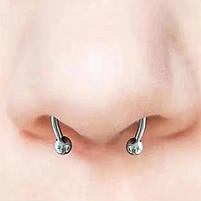 Магнітний фейк-пірсинг для носа 5 насадок. Кліпси септум з нержавіючої сталі на магніті 5 в 1, фото 2