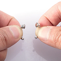 Септум обманка 5 насадок у ніс пірсинг на магніті 5в1 кліпс.Фейк носові кільця сірі з нержавіючої сталі, фото 4