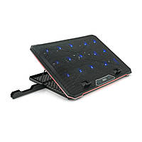 Підставка під ноутбук IceCoorel K15D, 10-19", 15*60 mm 2550 ± 10% RPM, корпус пластик + алюміній, 2xUSB 2.0 + LCD,