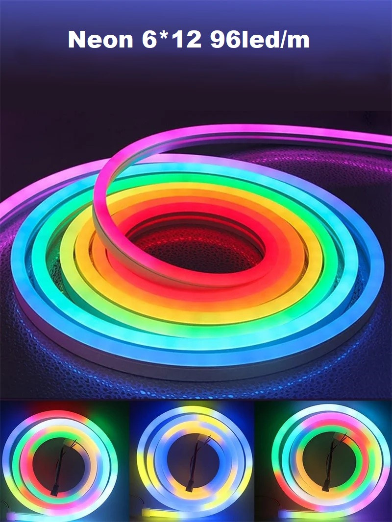 Адресний світлодіодний неон LEDTech 12v 6х12 96led/mip67 smart full color