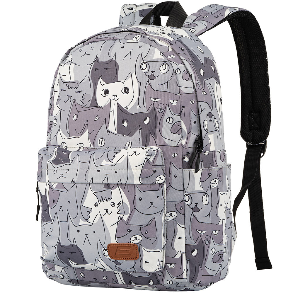 Рюкзак підлітковий 2E TeensPack Cats з відділенням для планшета 12-14" сірий