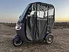 Потужний триколісний електроскутер з дахом 800W батарея 72V/20Ah із колесами 10х3 Crosser TR3, фото 3