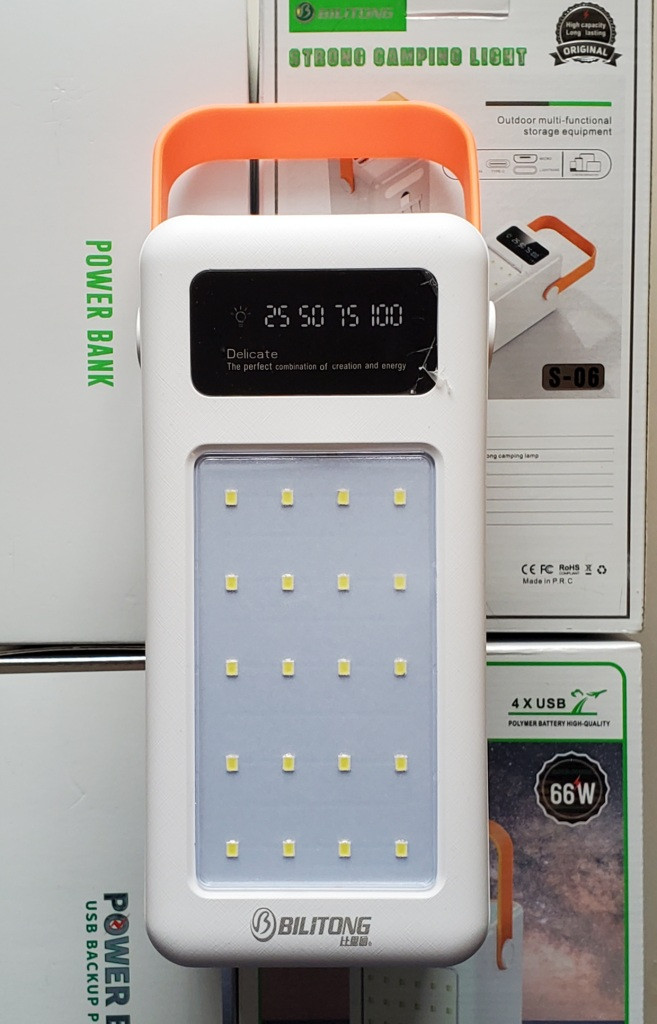 Повербанк Bilitong S-06 8000 mAh 2,1A 4USB Lightning/Micro/Type-C, 2 LED Light, 4 Кабелі (білий)