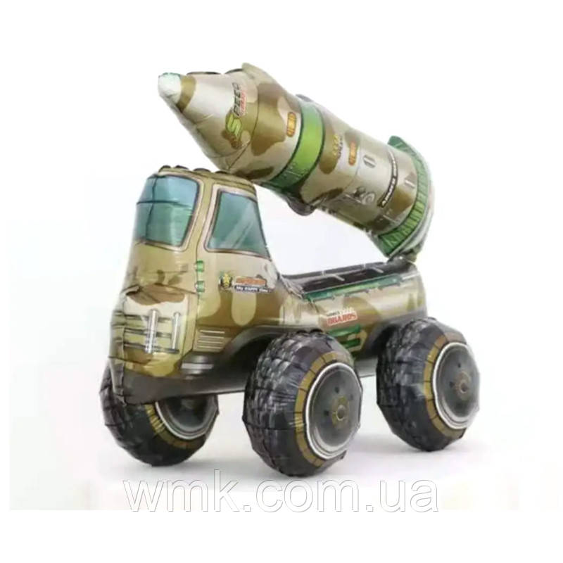 Кулька фігурка фольга об'ємна Військова машина 62*55см 990444