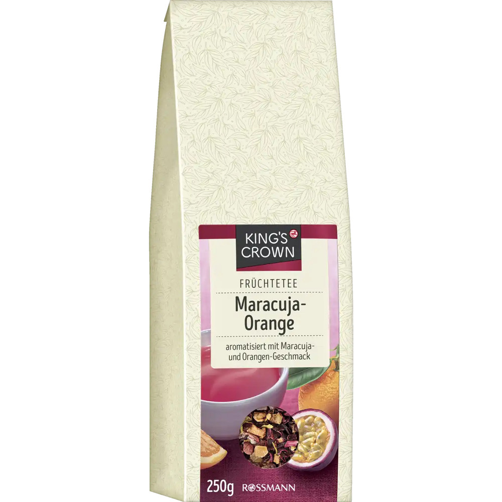 Чай маракуйя і апельсин KING'S CROWN Früchtetee Maracuja-Orange 250g
