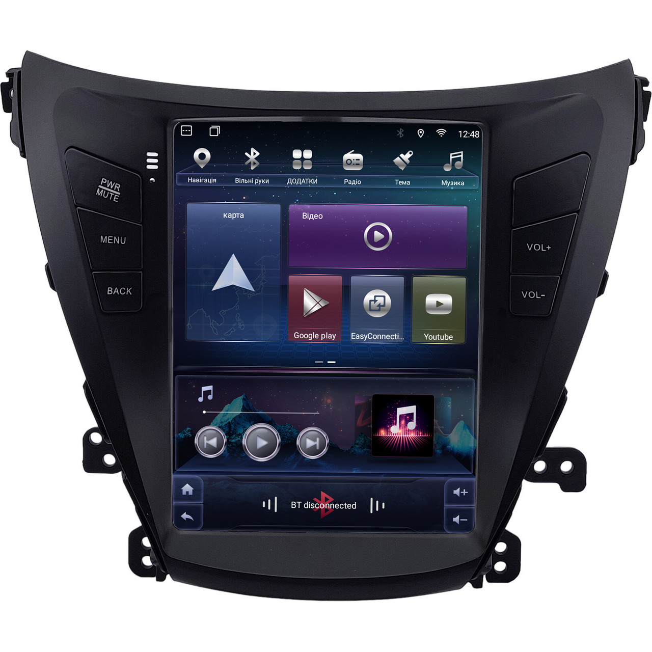 Штатна магнітола для Hyundai Elantra 5 2013-2016 Tesla Style на Android