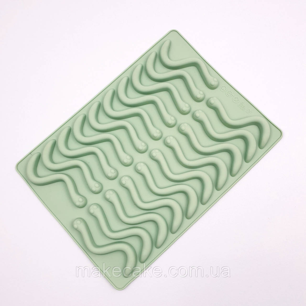 Силіконова форма Черв'ячки — 20 шт., фото 1