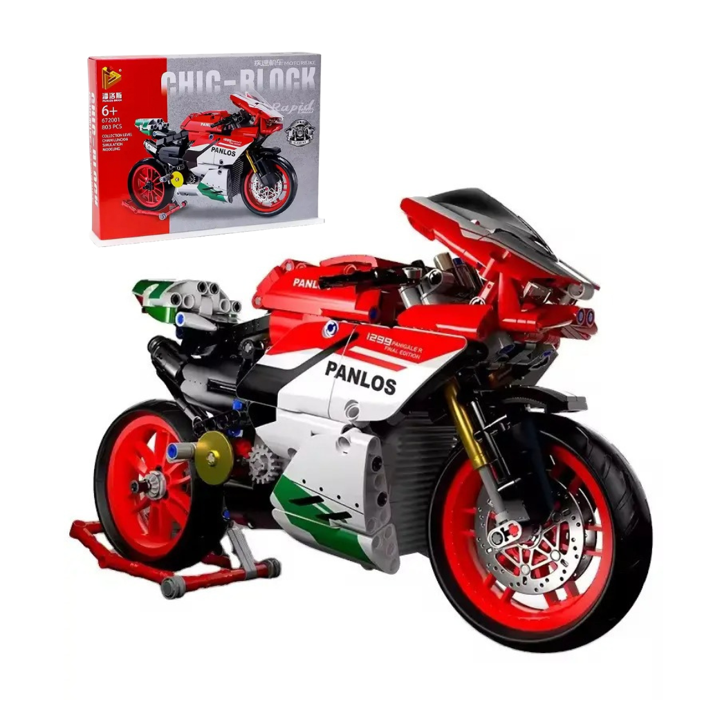 Конструктор мотоцикл дитячий спортивний спортивний гоночний, на 803 деталі, фото 1