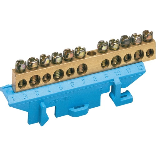 Клема нейтральна з тримачем 5x16+6x10мм2, Hager KM11N, фото 1