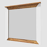 Тумба для взуття із дзеркалом Нордік 800 Еверест Дуб крафт золотий, Білий, фото 5