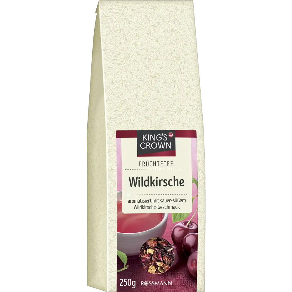 Чай з черешнею KING'S CROWN Früchtetee Wildkirsche 250g, фото 1