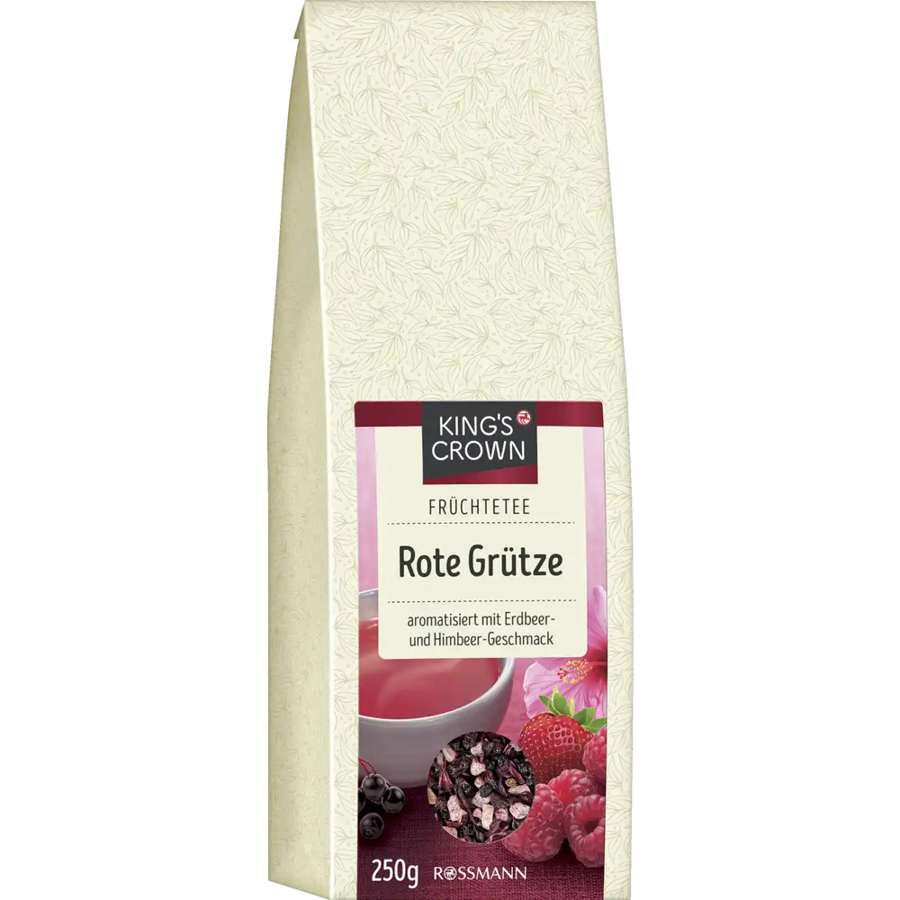 Чай ягідний малина і полуниця KING'S CROWN Früchtetee Rote Grütze 250g