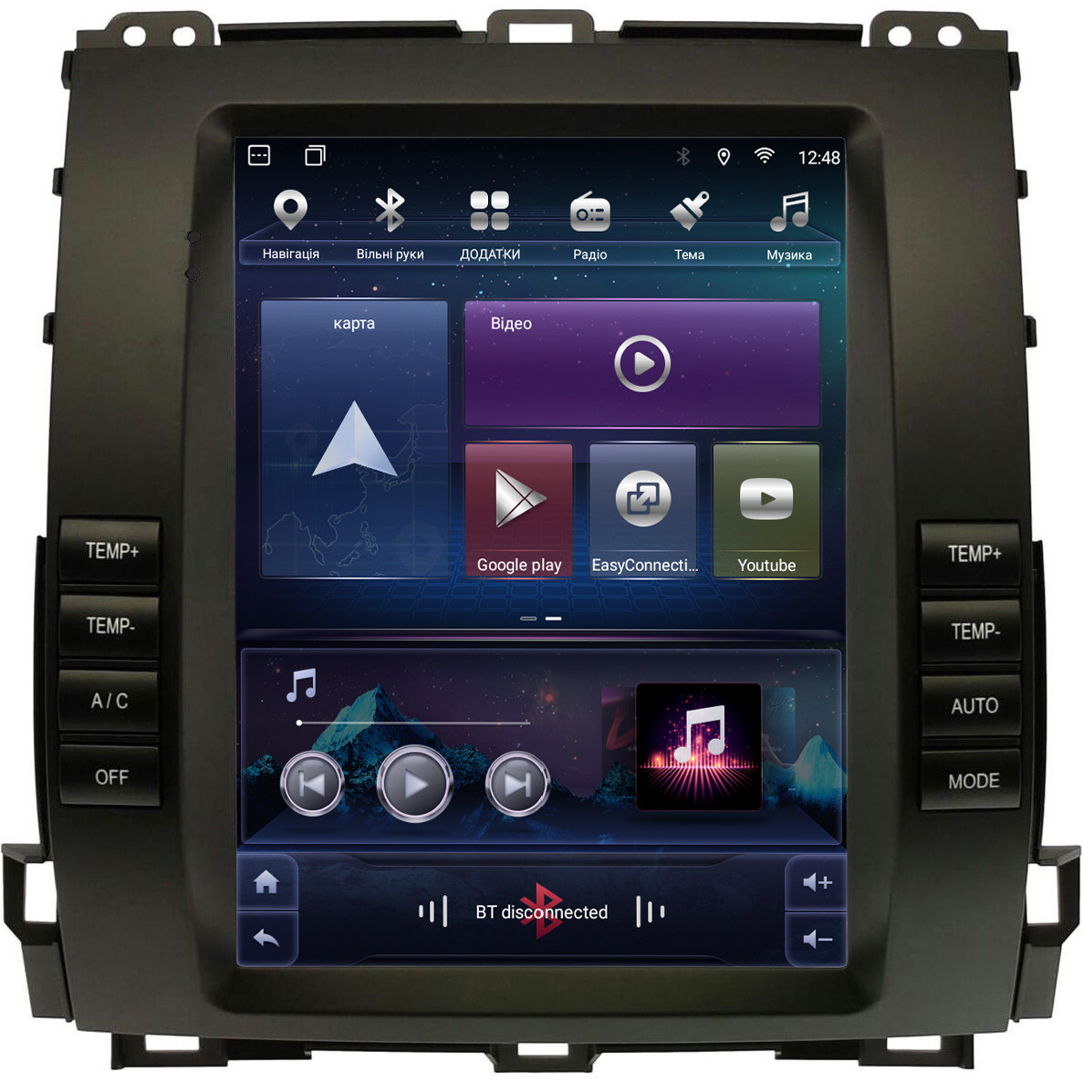 Штатна магнітола для Toyota Land Cruiser Prado 120 2002-2009 (high-end) Tesla Style на Android, фото 1