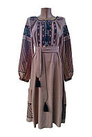 Сукня вишиванка жіноча кавового кольору "Кенія"