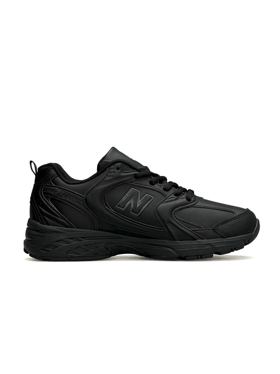 Чоловічі шкіряні кросівки New Balance 530 M All Black, чоловічі кеди Нью Беленс чорні 41