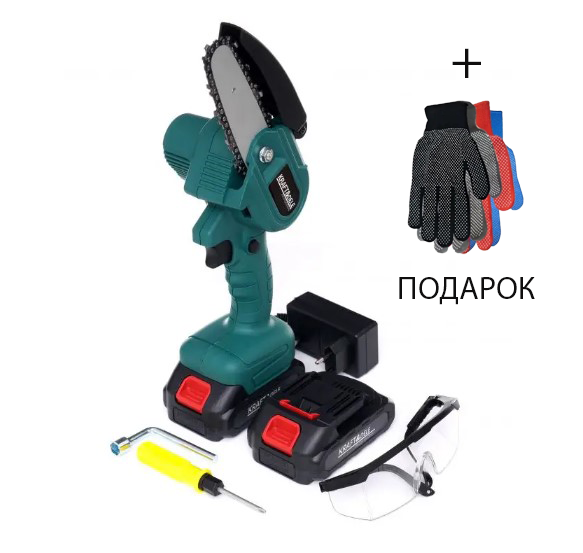 Акумуляторна міні ланцюгова пила 21V 2Ah Kraft&Dele KD10622 акумуляторний гілкоріз