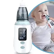 Дитячий назальний аспіратор з 3 насадками Vancocon VA-162 Електронний соплевідсмоктувач для дітей, фото 3