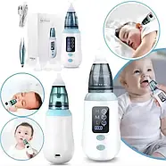 Дитячий назальний аспіратор з 3 насадками Vancocon VA-162 Електронний соплевідсмоктувач для дітей, фото 2