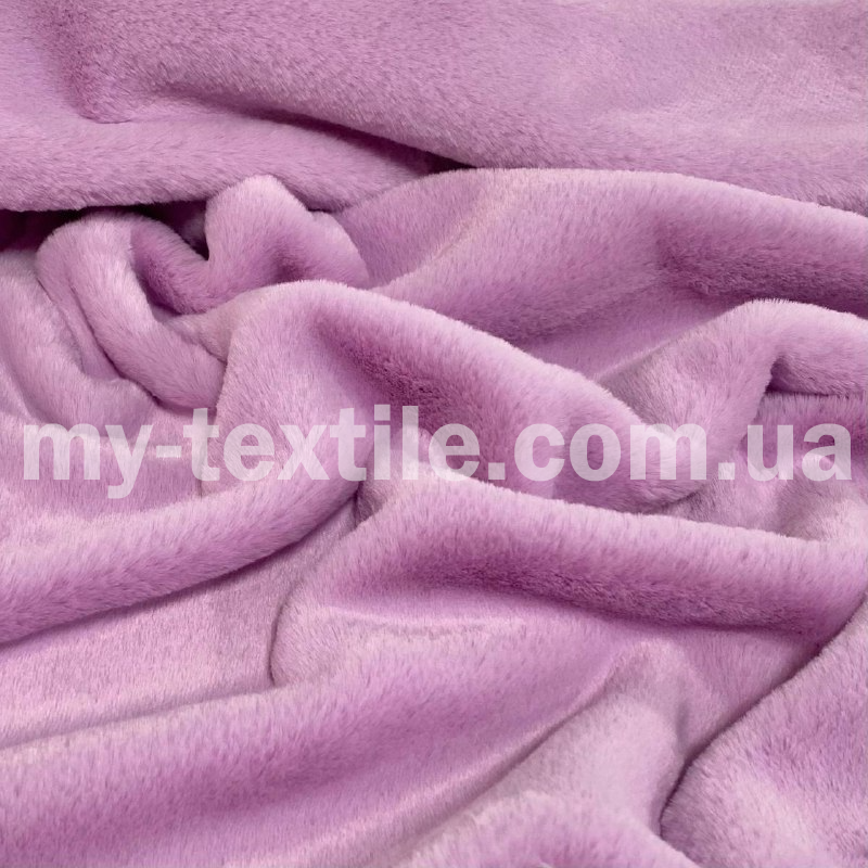 Штучне хутро мокрий кролик 1 см 400 г/м2 Бузковий, фото 1