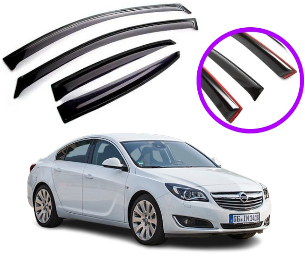 Дефлектори вікон вітровики для Opel Insignia седан 2008-2017 (скотч)