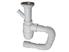 Сифон для раковини (умивальника) 11/2"х40 з литим випуском та з відведенням для пральної машини MILLZ