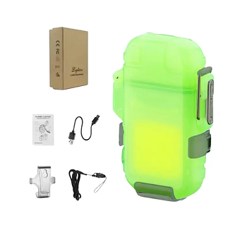 Eлектропульсна запальничка Solve з USB із ліхтариком водонепроникна в подарунковій упаковці KT6007904 PeremogaUA