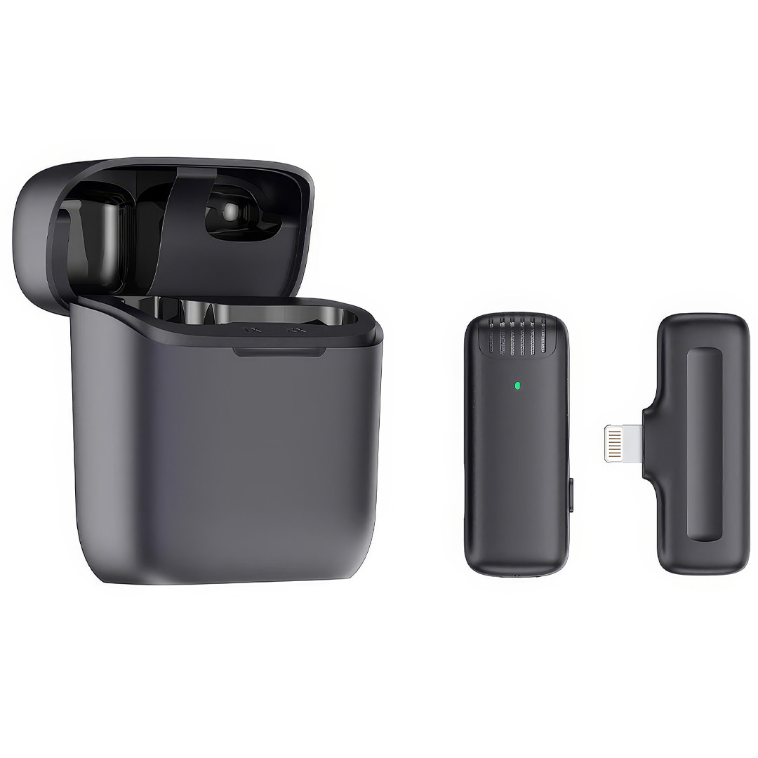 Бездротовий петличний мікрофон з шумозаглушенням J11 Петличний мікрофон із зарядним кейсом для IPhone, фото 1