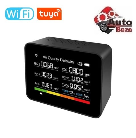 Wi-Fi Детектор датчик якості повітря Tuya 13в1, тестер якості повітря CO2 додаток для контролю температури та вологості детектор