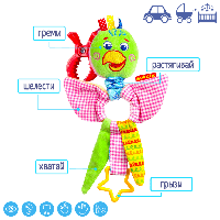 Вібро-підвіска Зоо Папуга Пустун Масік МК 5501-01 кумедна тремтяча іграшка