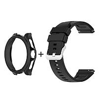 Комплект для годинника Xiaomi Watch 2Pro чорний (бампер + силіконовий ремінець 22 мм), фото 3