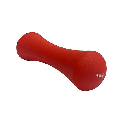 Гантель неопренова для фітнесу гантель спортивна нерозбірна Stein 1 кг червона, фото 2