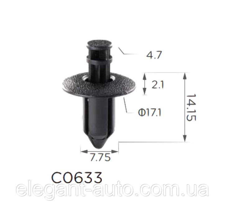 Кліпси C0633 розпірні Honda Toyota Suzuki Subaru Mitsubishi Nissan 91505-SL0-003 (уп.100шт)