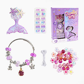 Набір прикрас для дівчаток (браслет, заколка, накладні нігті, намистини) РХ 66093