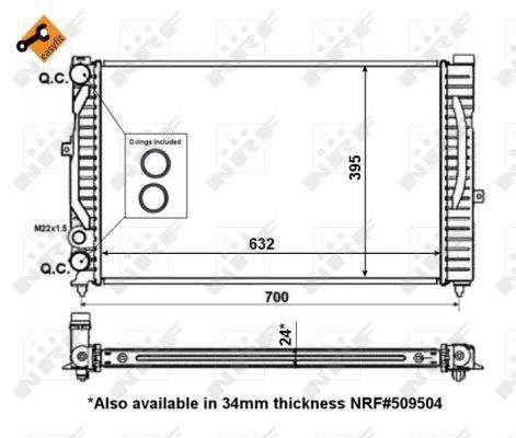 Радіатор AUDI A4 (8D2, B5) A4 Avant (8D5, B5) A6 (4A, C4) A6 (4B2, C5) A6 Avant (4B5, C5) SKODA SUPERB (3U4)