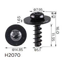 Саморіз H2070 з шайбою Volkswagen, Audi, Seat, Skoda (10354602) ( уп. 100 шт.)