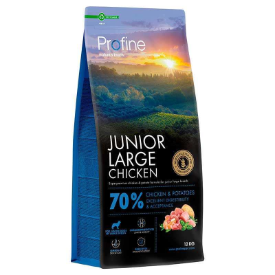 Сухий корм для цуценят та юніорів великих порід Profine (Профайн) Junior Large з куркою та картоплею 12 кг, фото 1