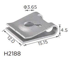 Скоба H2188 під гвинт L-15,5x12 D=3 FIAT (00143689740, 6102442AA) ( уп. 100 шт.)