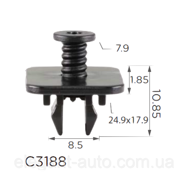 Кліпсі C3188 VW, AUDI, SEAT, SKODA (WHT005263, WHT-005-263) (уп.100шт)