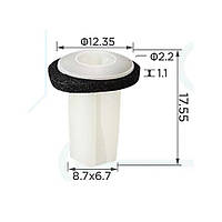 Кліпсі C0381 обшивка HONDA, ACURA (90670-SG0-003,90670SG0003,91626-SH3-003,91626SH3003,14304) (уп.100ш