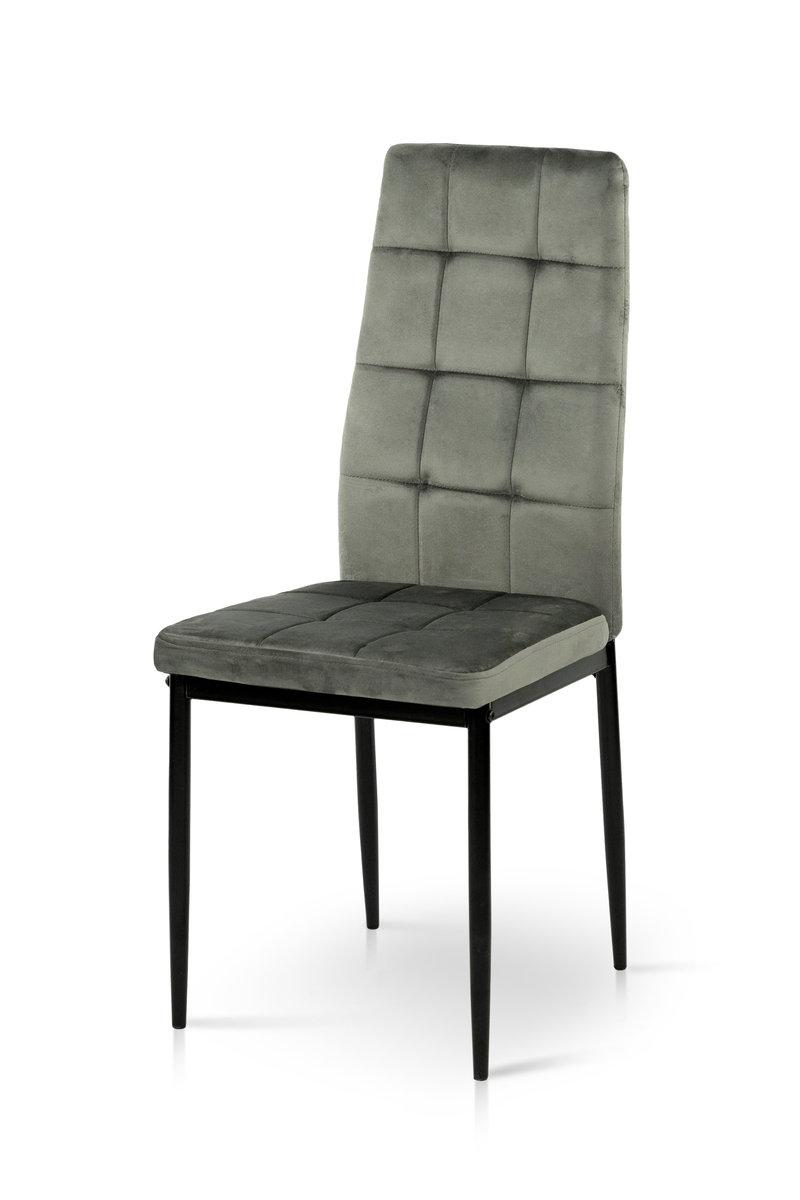 Стілець обідній Айс чорний (метал/велюр попелястий), фото 1