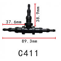 З’єднувач C0411 для трубок трійник d9.5/6.3/3.2мм OEM 22261 ( уп. 100 шт.)