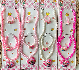 Дитячий набір біжутеріі 3 предмета 12 наб/уп КРИЖАНЕ СЕРЦЕ