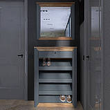 Тумба для взуття із дзеркалом Нордік 800 Еверест Дуб крафт золотий, Білий, фото 7