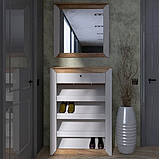 Тумба для взуття із дзеркалом Нордік 800 Еверест Дуб крафт золотий, Графіт, фото 7