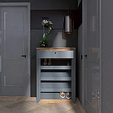 Тумба для взуття із дзеркалом Нордік 800 Еверест Дуб крафт золотий, Білий, фото 9