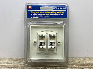 Розетка RJ-45 вбудована cat.6 Maplin ZQ40T біла нова