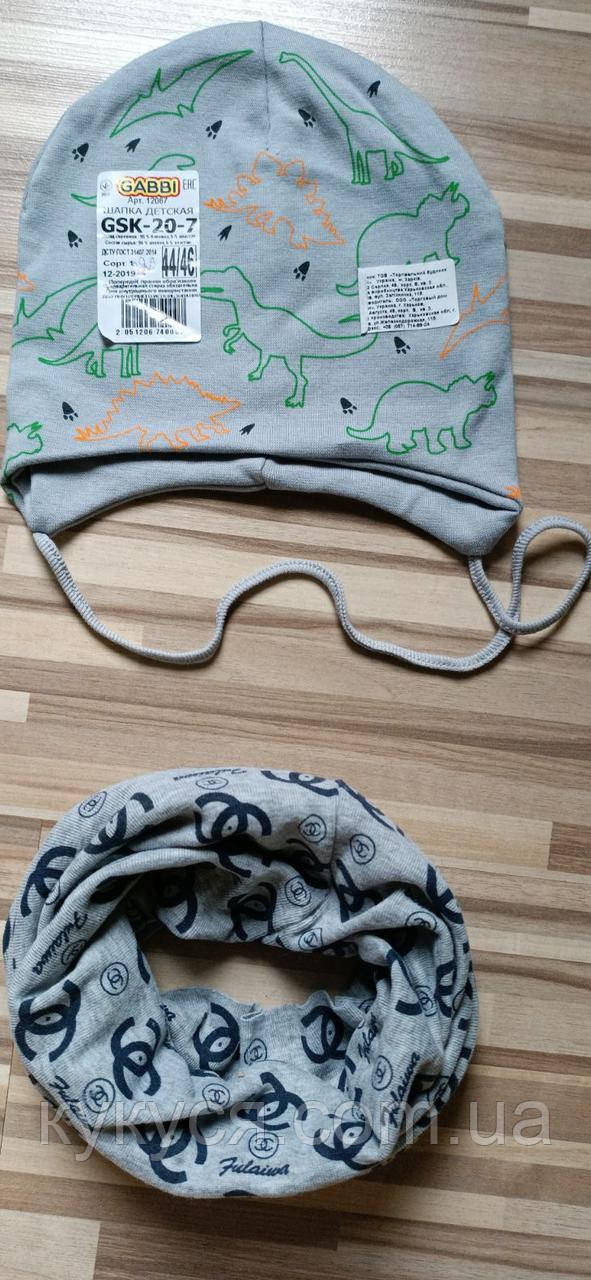 Шапка дитяча на зав'язках для хлопчика