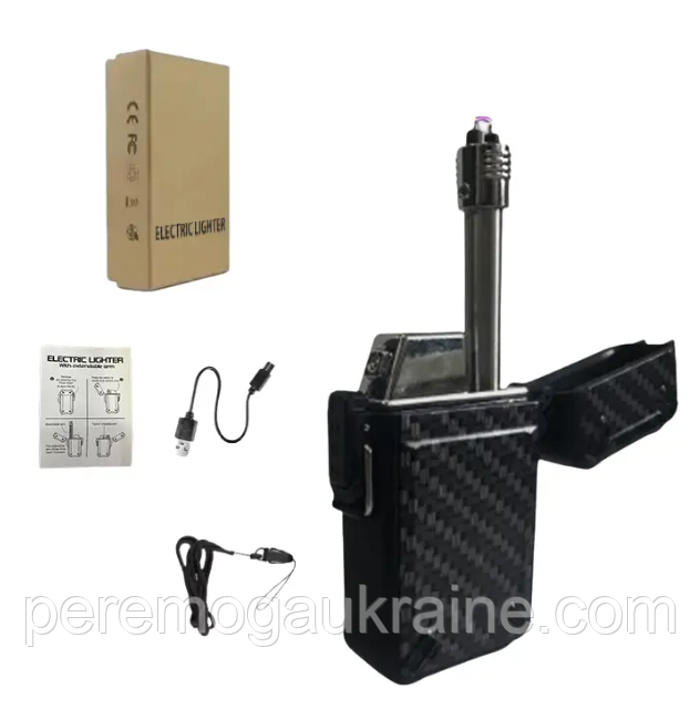 Водонепроникна подвійна електрична запальничка USB Carbone KT6007906