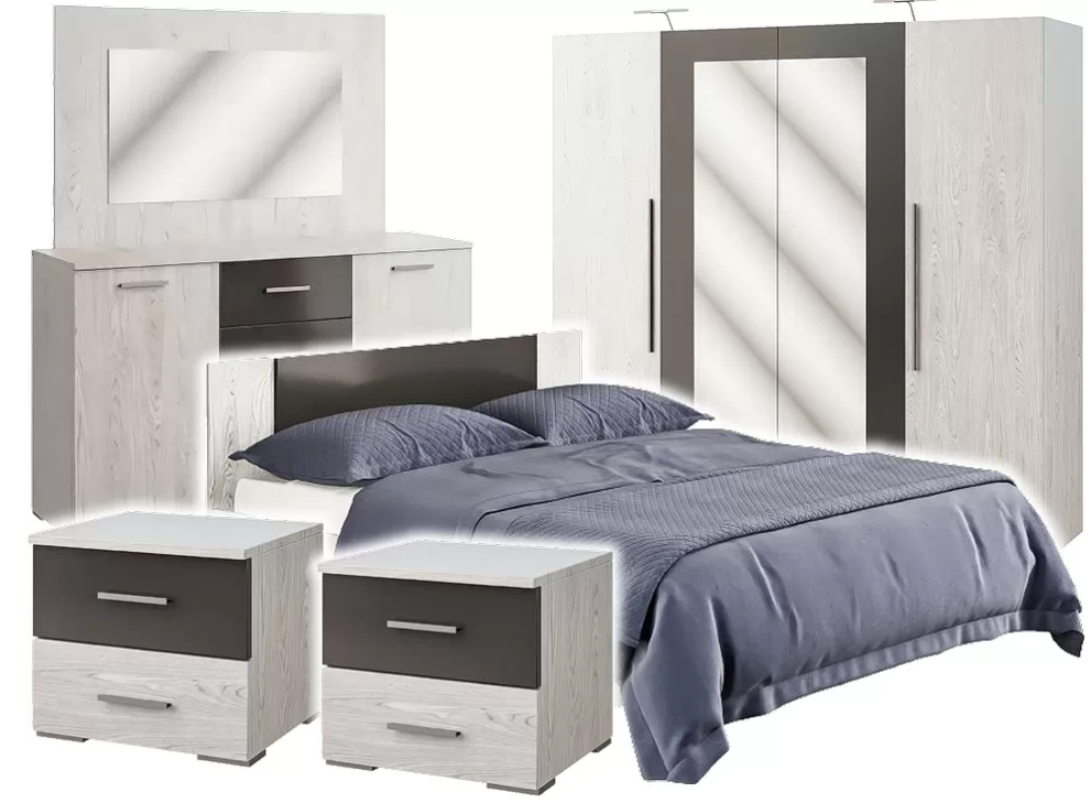 Комплект спальні Лілея Нова Артвуд/Антрацит Свiт Меблiв купити в Одесі, Україні, фото 1