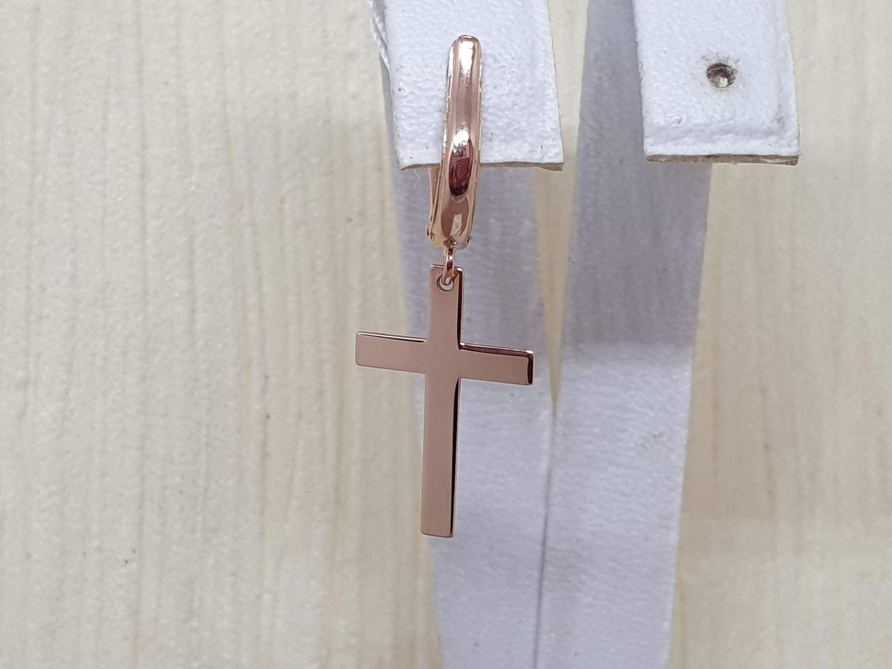 Золота моносережка Хрестик. 210180/1